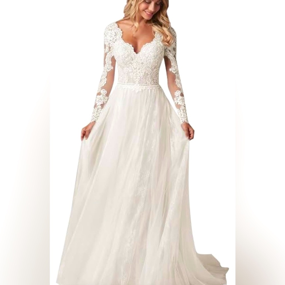 NEW Long sleeve Lace Wedding Dress🤍👰🏼